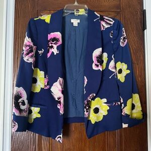 J. Crew Floral Print Blazer Navy Size 2